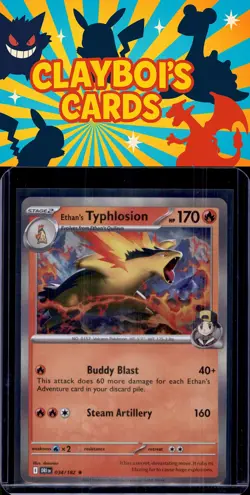 Ethan's Typhlosion SV10: Destined Rivals Pokemon 034/182 Holo Rare NM+ - Image 1