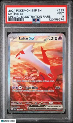 2024 Pokemon Surging Sparks Latias EX Special Illustration Rare PSA 9 239/191 - Image 1