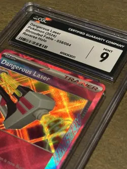 CGC 9 Mint Dangerous Laser Pokemon Shrouded Fable #58 ACE SPEC Reverse Holo Rare - Image 3