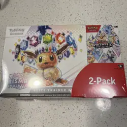Pokemon Prismatic Evolutions ETB + Booster Bundle Costco 2 Pack - SEALED In Hand - Image 1