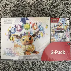 Pokemon Prismatic Evolutions ETB + Booster Bundle Costco 2 Pack - SEALED - Image 1