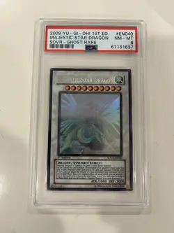 Yu-Gi-Oh! 1st Edition Ghost Rare Majestic Star Dragon SOVR-EN040 PSA 8 - Image 1