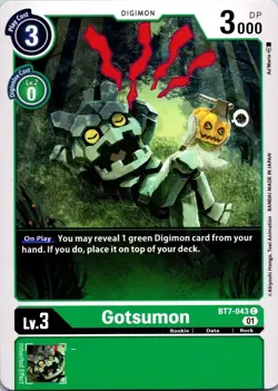 Gotsumon BT7-043 Black Common Rookie Digimon CCG Card - Image 1