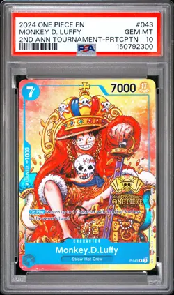 2024 ONE PIECE PROMO 2ND ANNIVERSARY TOURNAMENT MONKEY D. LUFFY PSA 10 - Image 1