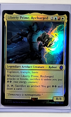 2024 MTG Magic the Gathering PIP Fallout Foil #5 Liberty Prime Recharged - Image 1