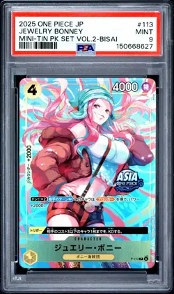 2025 ONE PIECE JAPANESE MINI-TIN PACK SET VOL.2 BISAI #113 JEWELRY BONNEY PSA 9 - Image 1
