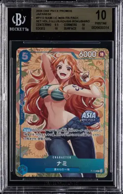 2025 ONE PIECE PROMOS JAPANESE MINI-TIN PACK SET NAMI UC BGS 10 - Image 1