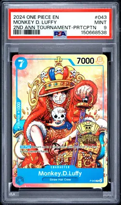 2024 ONE PIECE PROMO 2ND ANNIVERSARY TOURNAMENT MONKEY D. LUFFY PSA 9 - Image 1