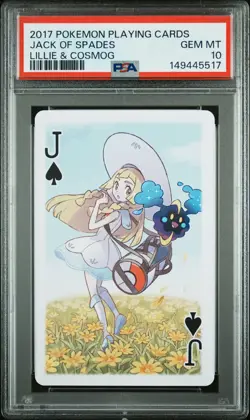 2017 POKEMON PLAYING CARDS LILLIE, GLADION & LUSAMINE JACK OF SPADES PSA 10 - Image 1