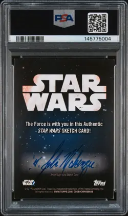 2024-2025 TOPPS STAR WARS SKETCH CARDS JULIA MCKENZIE PSA AUTHENTIC AUTO 10 - Image 2