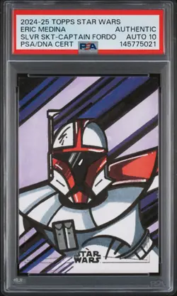 2024-2025 TOPPS STAR WARS SKETCH CARDS ERIC MEDINA PSA AUTHENTIC AUTO 10 - Image 1