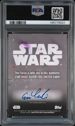 2024-2025 TOPPS STAR WARS SKETCH CARDS ERIC MEDINA PSA AUTHENTIC AUTO 10 - Image 2