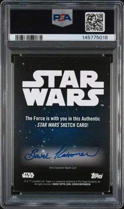2024-2025 TOPPS STAR WARS SKETCH CARDS BASAK KAHRAMAN PSA AUTH DNA AUTO 8 - Image 2