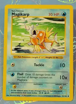 Magikarp 035/102 Shadowless Base Set Pokemon Card NM - Image 1