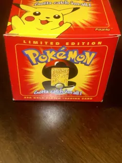 Pokemon Pikachu 23K Gold-Plated Trading Card Poke Ball Sealed Burger King 1999 - Image 2