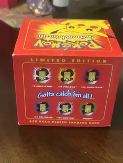 Pokemon Pikachu 23K Gold-Plated Trading Card Poke Ball Sealed Burger King 1999 - Image 4