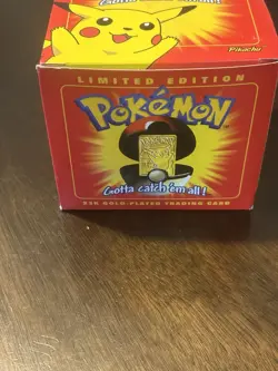 Pokemon Pikachu 23K Gold-Plated Trading Card Poke Ball Sealed Burger King 1999 - Image 5