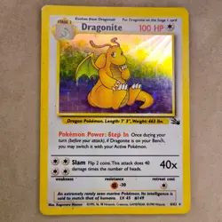 Dragonite 4/62 Fossil Holo Rare Unlimited Pokemon Card MP Moderately Played - Image 1