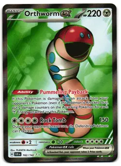 Orthworm ex 162/142 - Stellar Crown Ultra Rare Pokemon TCG - M/LP Card - Image 1