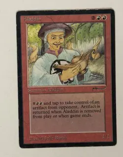 Magic the Gathering Arabian Nights Aladdin Card- HP - Image 1
