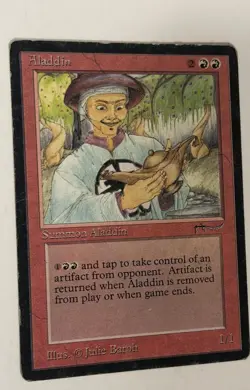 Magic the Gathering Arabian Nights Aladdin Card- HP - Image 2