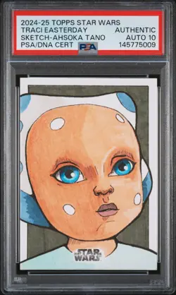 2024-2025 TOPPS STAR WARS SKETCH CARDS TRACI EASTERDAY PSA AUTH DNA AUTO 10 - Image 1