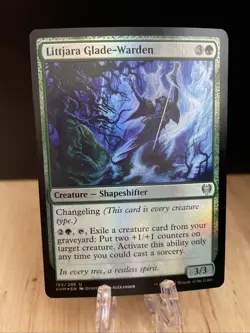 MTG Littjara Glade-Warden Kaldheim FOIL #182/285 Uncommon KHM NM/M - Image 1