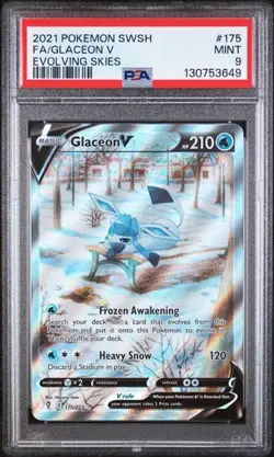 PSA 9 - 2021 Pokemon Evolving Skies Glaceon V #175 - Image 1