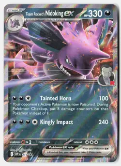 Team Rocket's Nidoking ex 217 Holo Promo Scarlet & Violet Promo Pokemon Holo NM - Image 1