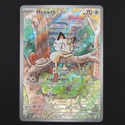 Pokemon TCG Card Meowth 106/094 Phantasmal Flames Illustration Rare - NM - Image 1