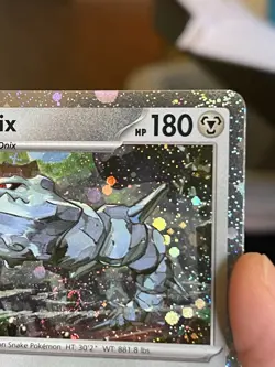 POKEMON STEELIX 125/182 RARE COSMOS HOLO BLEED WITH 2 SWIRLS NM PARADOX RIFT - Image 4