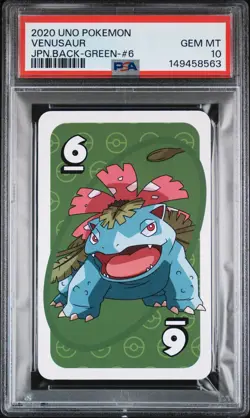 2020 UNO POKEMON JAPANESE BACK-GREEN-#6 VENUSAUR PSA 10 - Image 1