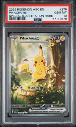 2026 POKEMON ASC EN-ASCENDED HEROES SPECIAL ILLUSTRATION RARE PIKACHU EX PSA 10 - Image 1