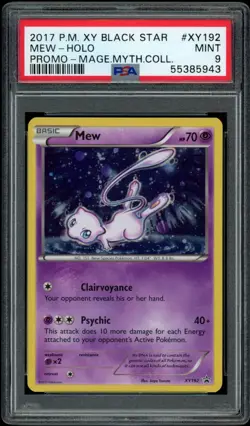 PSA 9 Mew Holo XY192 Black Star Promo Mythical Collection 2017 - Pokemon TCG - Image 1