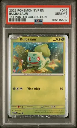 2023 POKEMON SVP EN-SV BLACK STAR PROMO 151 POSTER COLLECTION BULBASAUR PSA 10 - Image 1