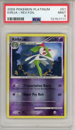 2009 POKEMON PLATINUM #51 KIRLIA REVERSE FOIL MINT PSA 9 POP 1 NONE HIGHER - Image 1