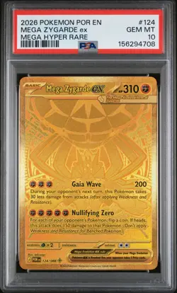 2026 POKEMON POR EN-PERFECT ORDER MEGA HYPER RARE #124 MEGA ZYGARDE EX PSA 10 - Image 1