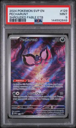 2024 POKEMON SVP EN-SV BLACK STAR PROMO #129 PECHARUNT PSA 9 - Image 1