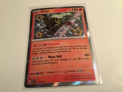 Pokemon TCG Entei 112/091 Paldean Fates Baby Shiny Rare Holo NM - Image 1