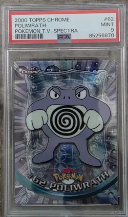 2000 TOPPS CHROME POKEMON T.V. - SPECTRA #62 POLIWRATH PSA 9 - Image 1