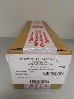 2025 Pokemon Mega Evolution Phantasmal Flames ME02 Sealed Booster Box Case - Image 1