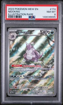 2023 POKEMON MEW EN-151 ILLUSTRATION RARE #174 NIDOKING PSA 8 - Image 1