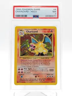 CHARIZARD 1999 POKEMON BASE SET UNLIMITED HOLO #4 PSA 7 Q3963 - Image 1