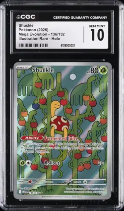 2025 POKEMON MEG EN-MEGA EVOLUTION ILLUSTRATION RARE SHUCKLE CGC 10 GEM MINT - Image 1