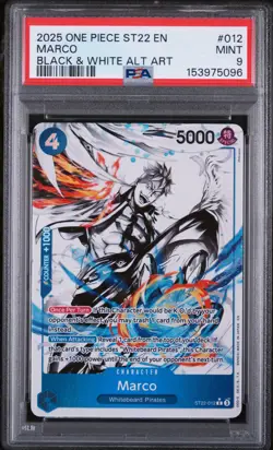 2025 ONE PIECE ST22-ACE & NEWGATE BLACK & WHITE ALT ART #012 MARCO PSA 9 - Image 1