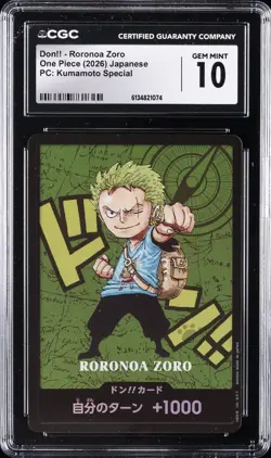2026 ONE PIECE JAPANESE DON!! RORONOA ZORO CGC 10 GEM MINT - Image 1