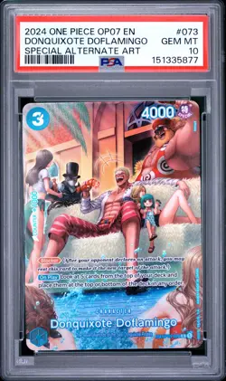 2024 ONE PIECE 500 YEARS IN THE FUTURE SPECIAL AA DONQUIXOTE DOFLAMINGO PSA 10 - Image 1