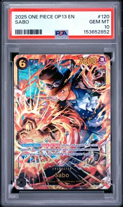 2025 ONE PIECE OP13-CARRYING ON HIS WILL #120 SABO PSA 10 - Image 1