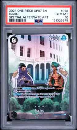 2024 ONE PIECE OP07-500 YEARS IN THE FUTURE SPECIAL ALTERNATE ART ISSHO PSA 10 - Image 1