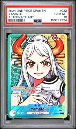 2024 ONE PIECE OP06-WINGS OF THE CAPTAIN ALTERNATE ART #022 YAMATO PSA 10 - Image 1